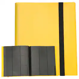 Unique Bargains - 9 Pocket Trading Card Binder, PU Cover 540 Side Loading Card Album Folder for TCG Game Sports Cards - Yellow
