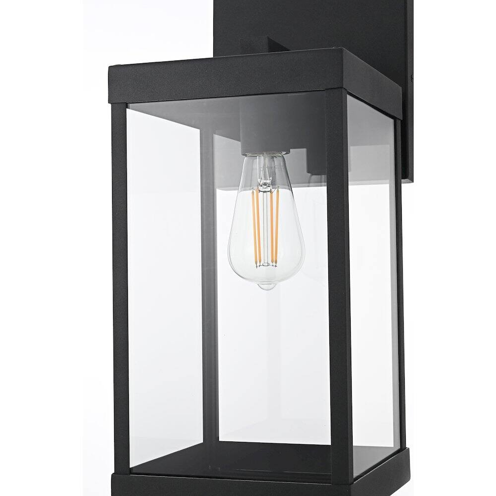 Alt View 2. Elegant Lighting - Peter 7 Inch Outdoor Wall Sconce In Black - Black.