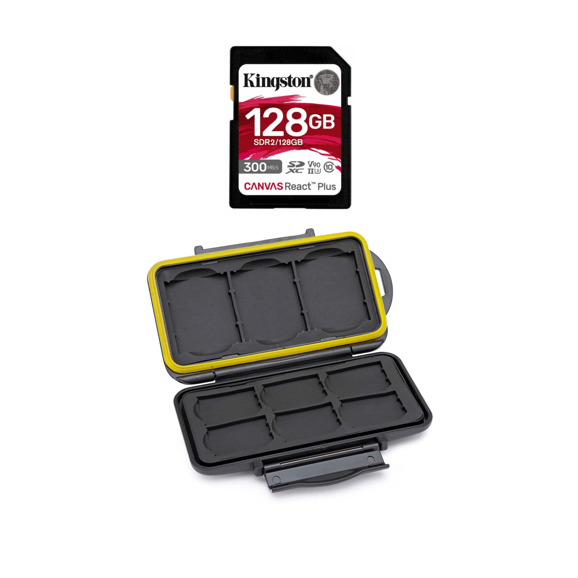 Kingston - Canvas React Plus 128GB U3 V90 SDXC UHS-II SD Card Bundle