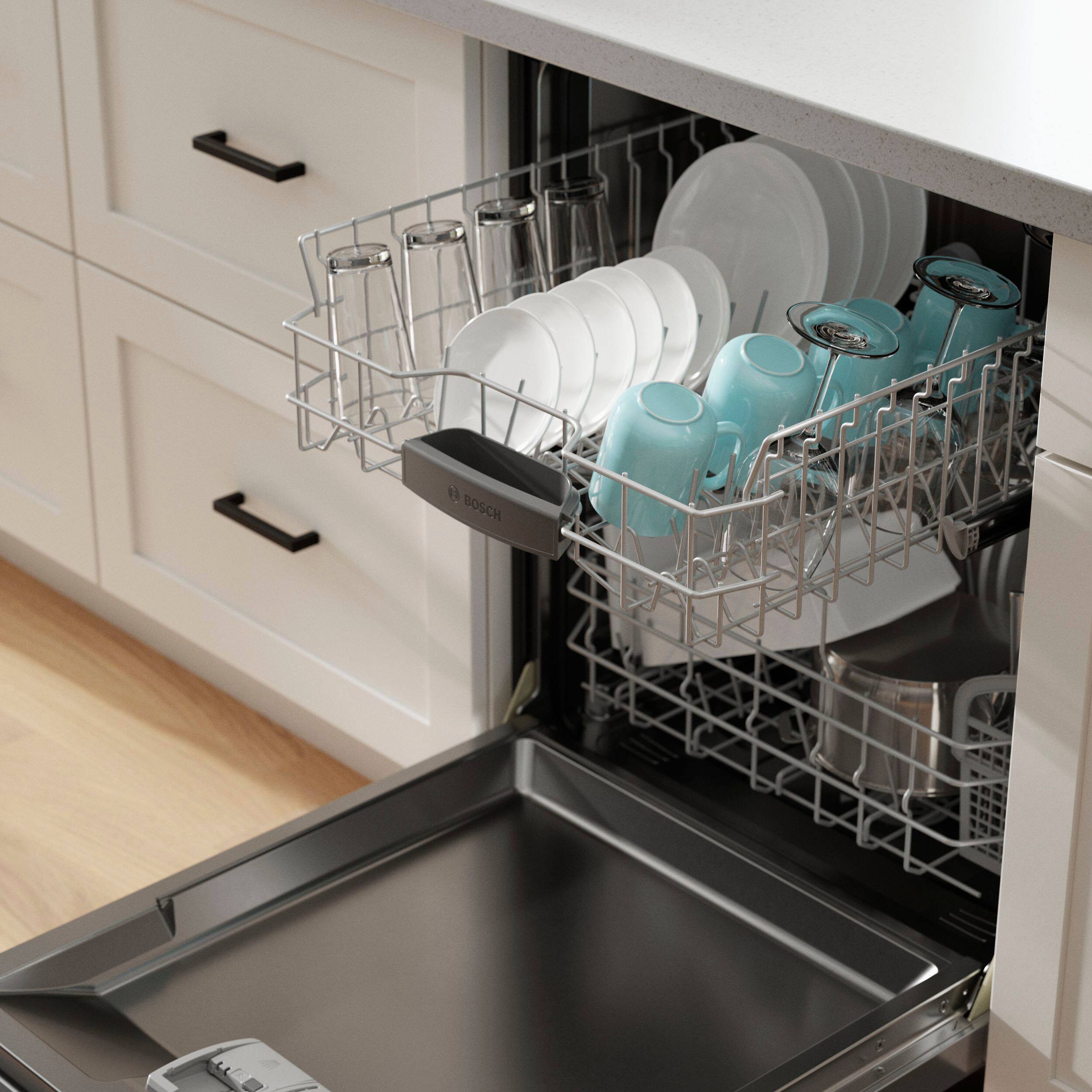 Alt View 29. Bosch - 100 Series 24" Front Control Smart Built-In Stainless Steel Tub Dishwasher with PrecisionWash, 48 dBA - Stainless steel.