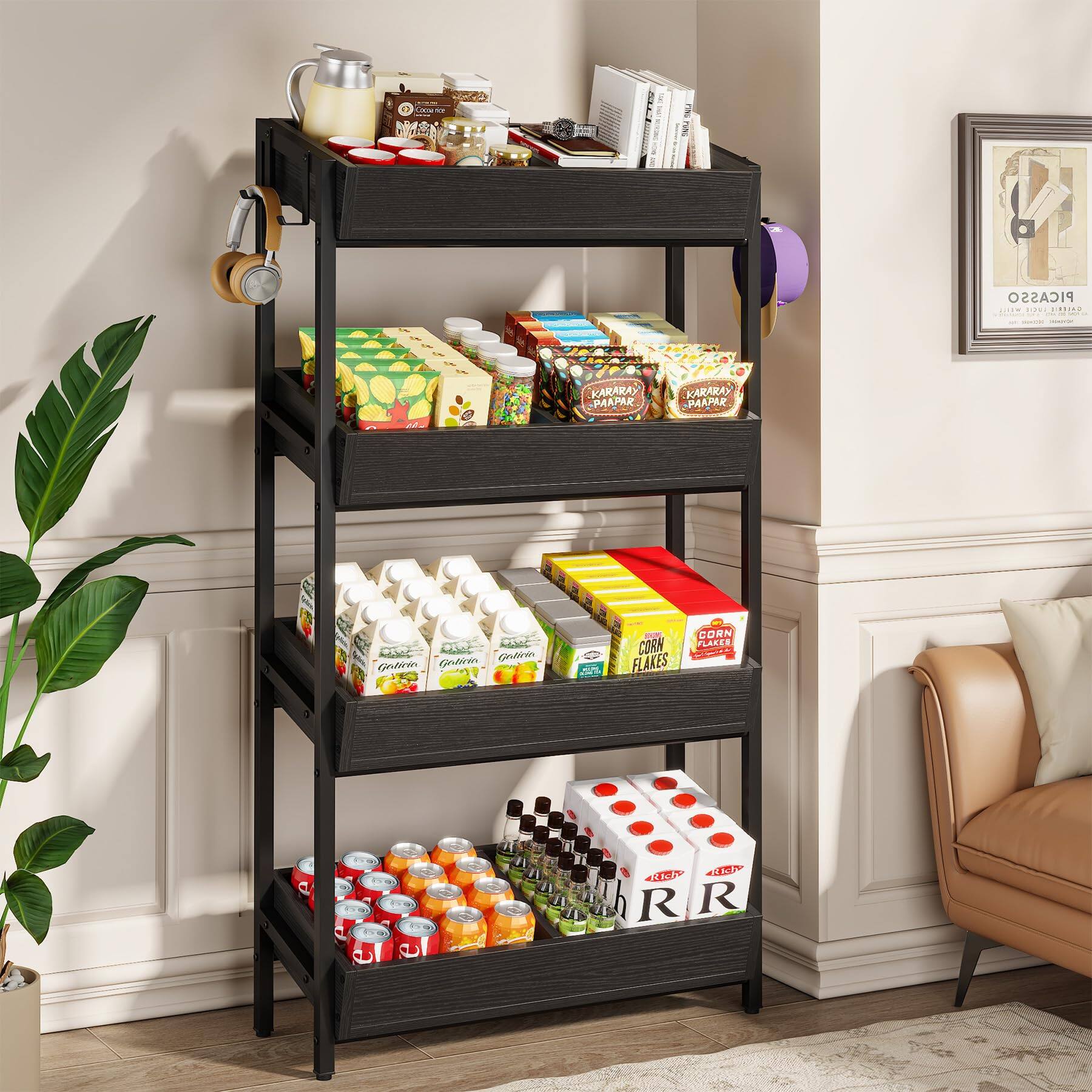 Tribesigns 4 Tier Retail Display Rack, Tiered Shelf Organizer for ...