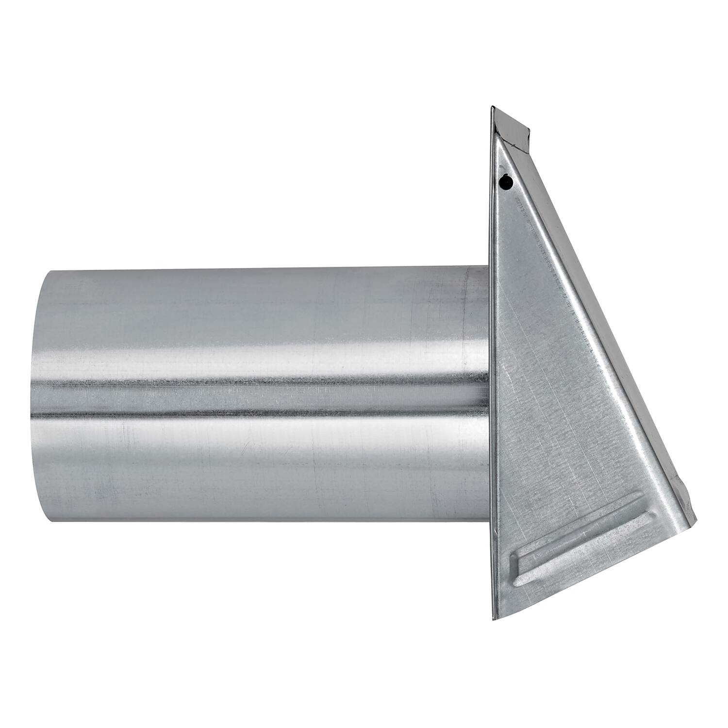 Back. Lambro - 6" 26-Gauge Galvanized Steel Exhaust Wall Hood Vent with Damper, 11" Pipe, 3460G-11.