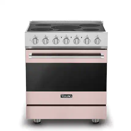 Front. Viking - 3-Series Electric Self-Clean Range - Blush.