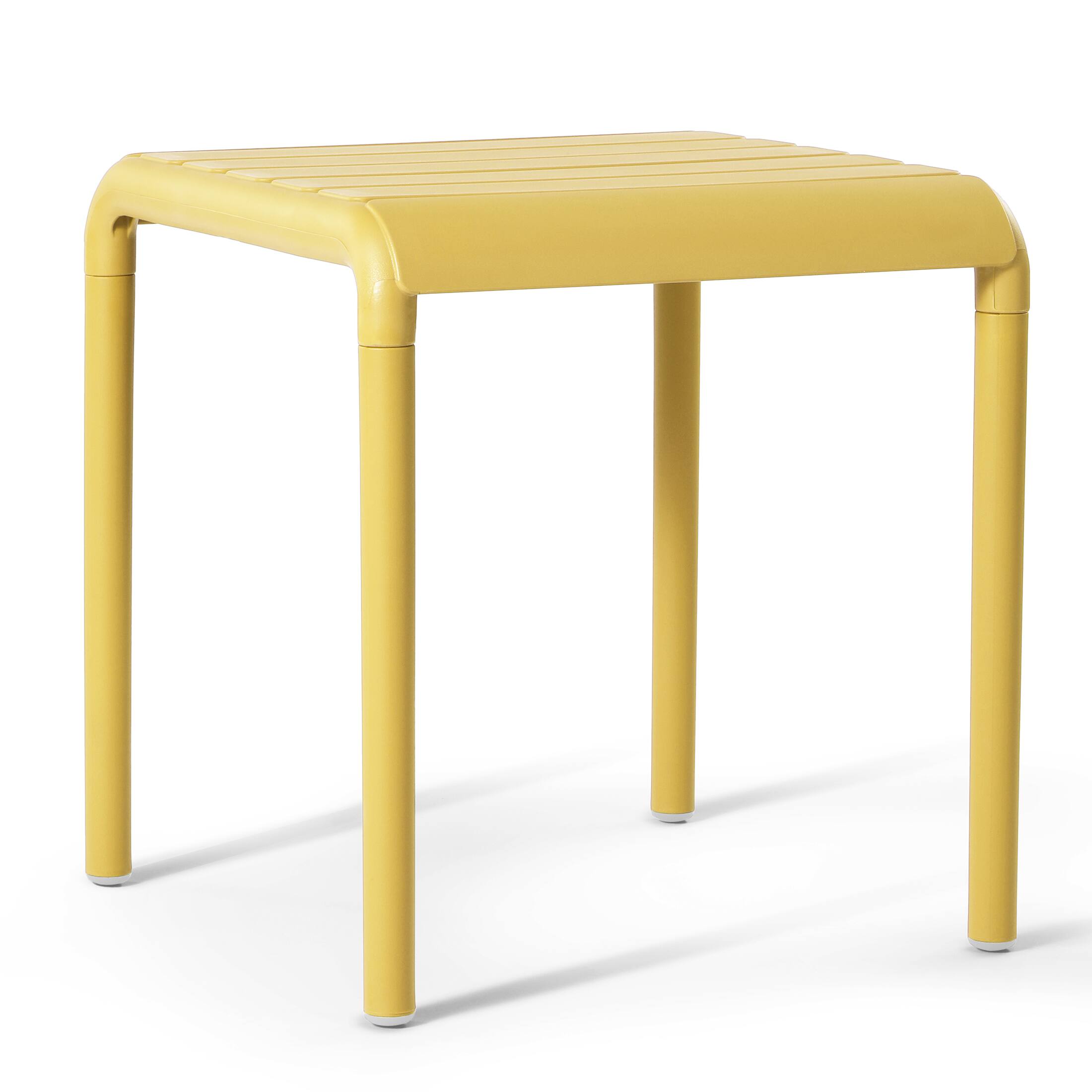 Left. WestinTrends - WestinTrends Playa Plastic Modern Outdoor Patio Accent Side Tables (Set of 2) - Yellow.