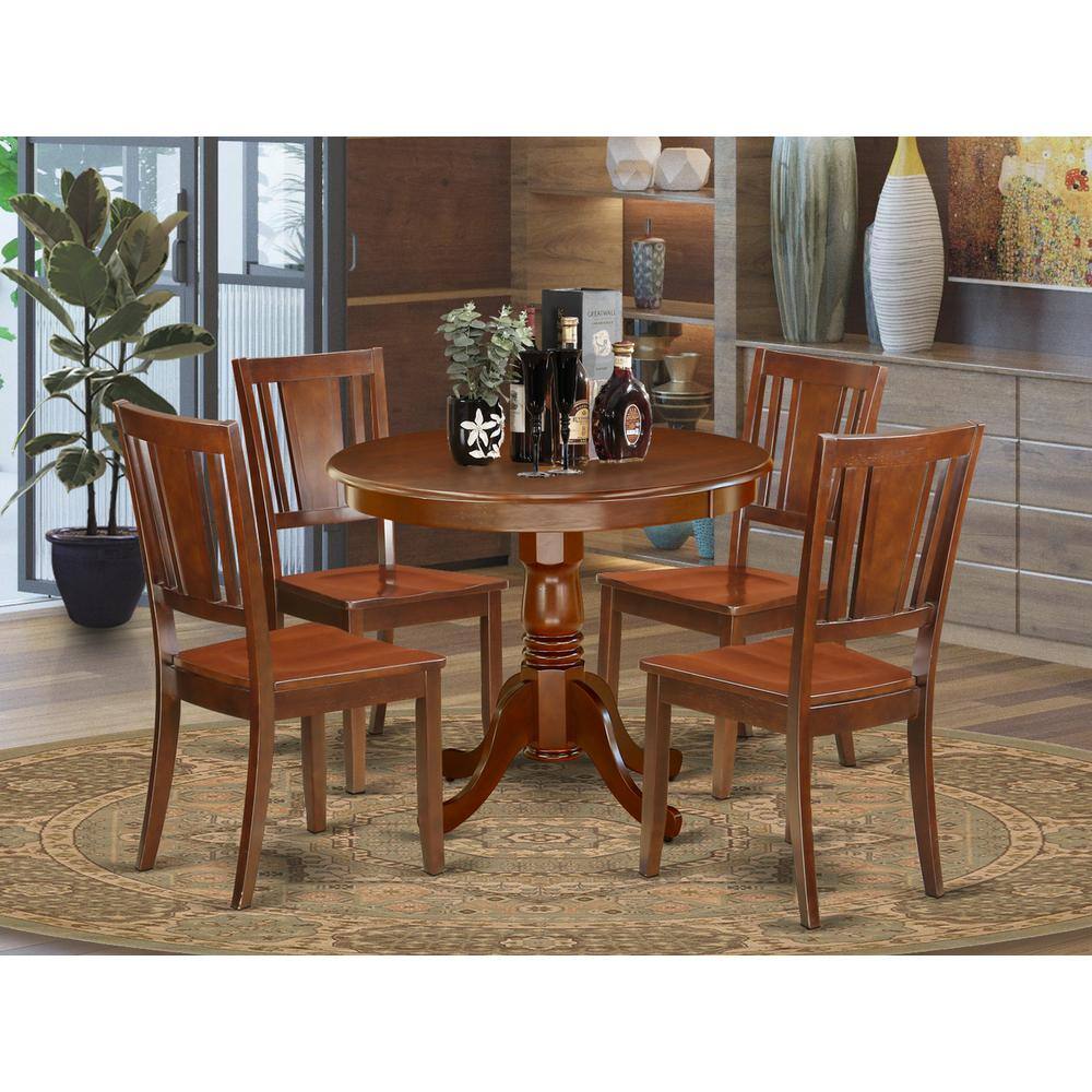Back. East West Furniture - Dining Room Set Mahogany - Brown.