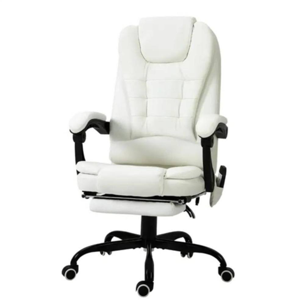 Hivvago - 7 Mode Vibrating High Back Executive Massage Adjustable Office Chair - White