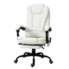 Hivvago - 7 Mode Vibrating High Back Executive Massage Adjustable Office Chair - White