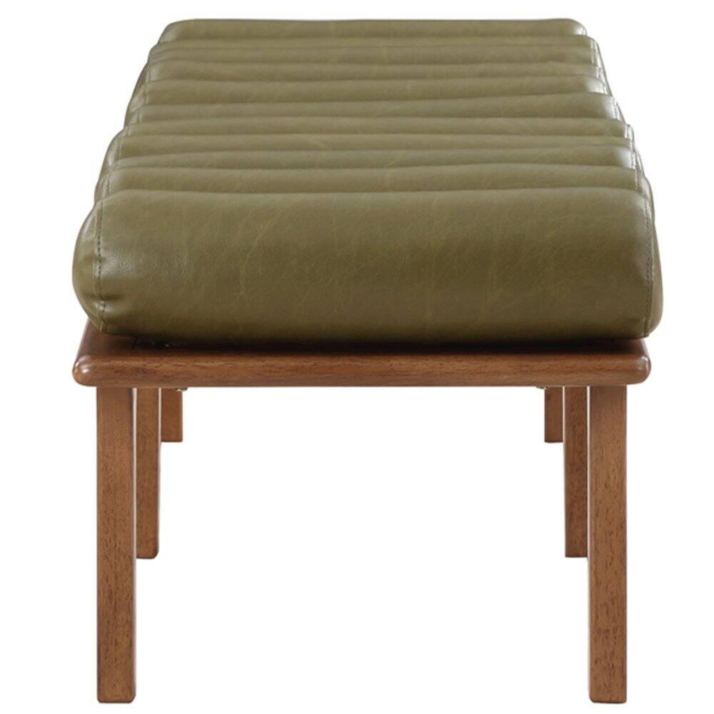 Alt View 4. Meridian Furniture - Landon Olive Green Vegan Leather Bench - Green.