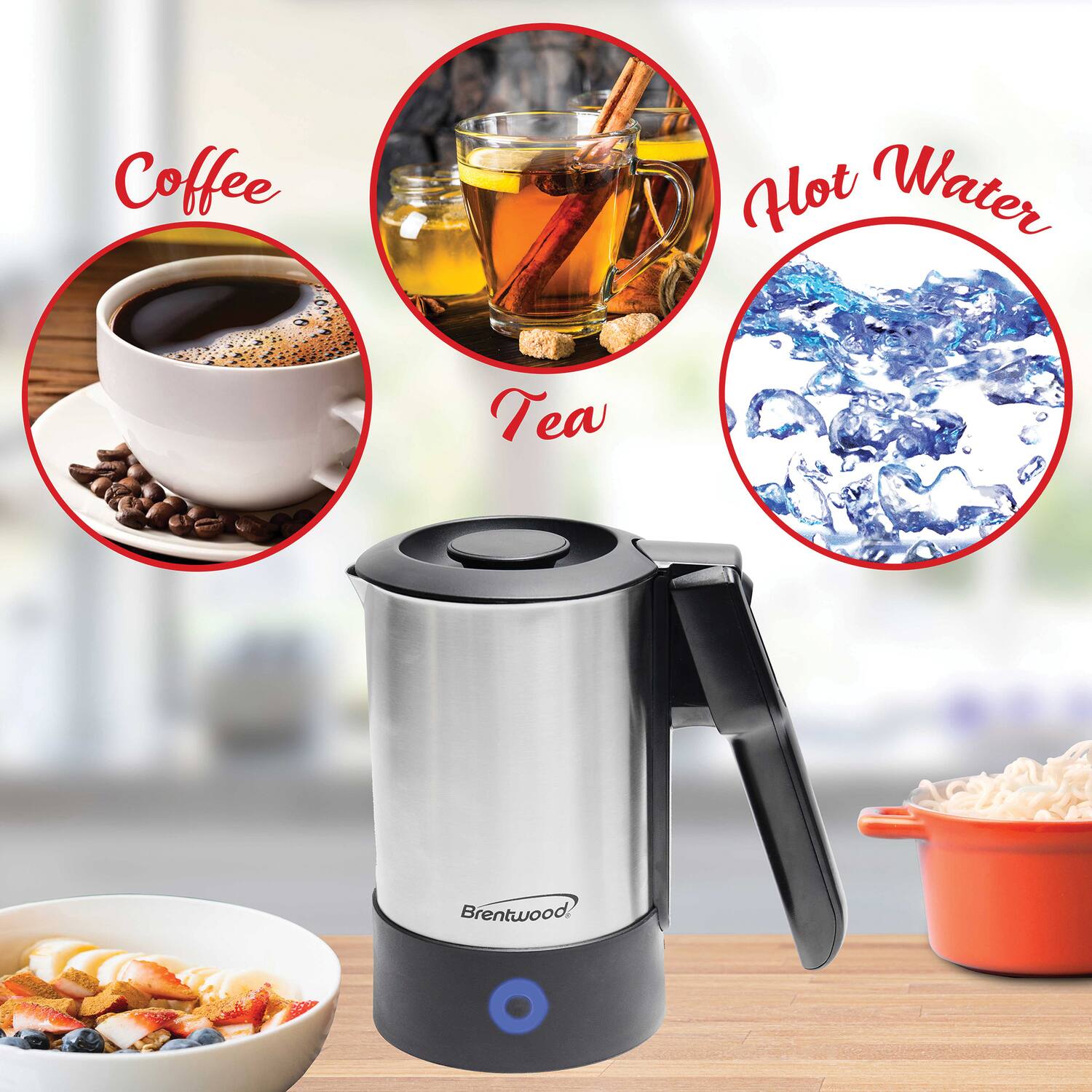 Coffee  
Tea  
Hot Water  

Brentwood