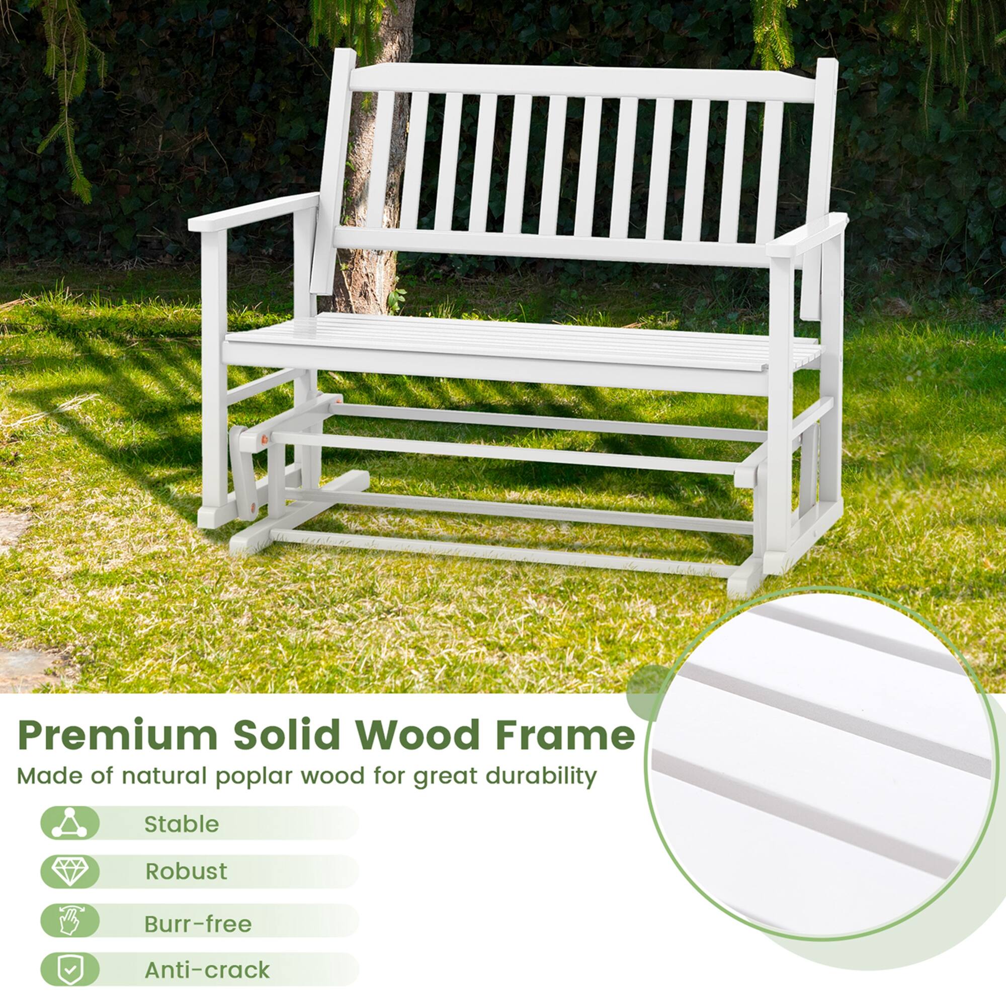 Premium Solid Wood Frame Made of natural poplar wood for great durability Stable Robust Burr-free Anti-crack