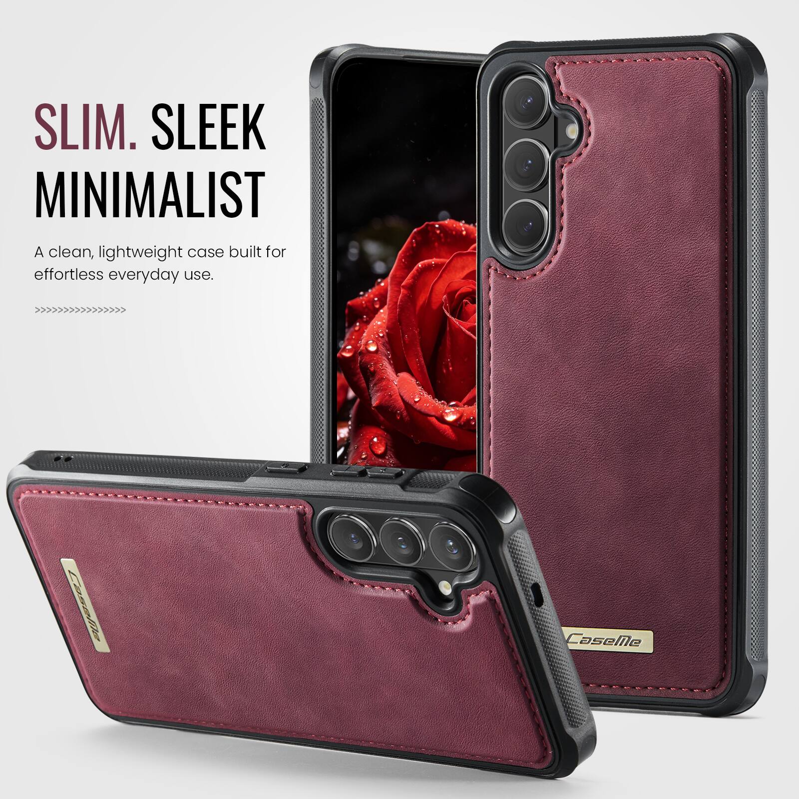SLIM. SLEEK MINIMALIST  
A clean, lightweight case built for effortless everyday use.  
CaseMe