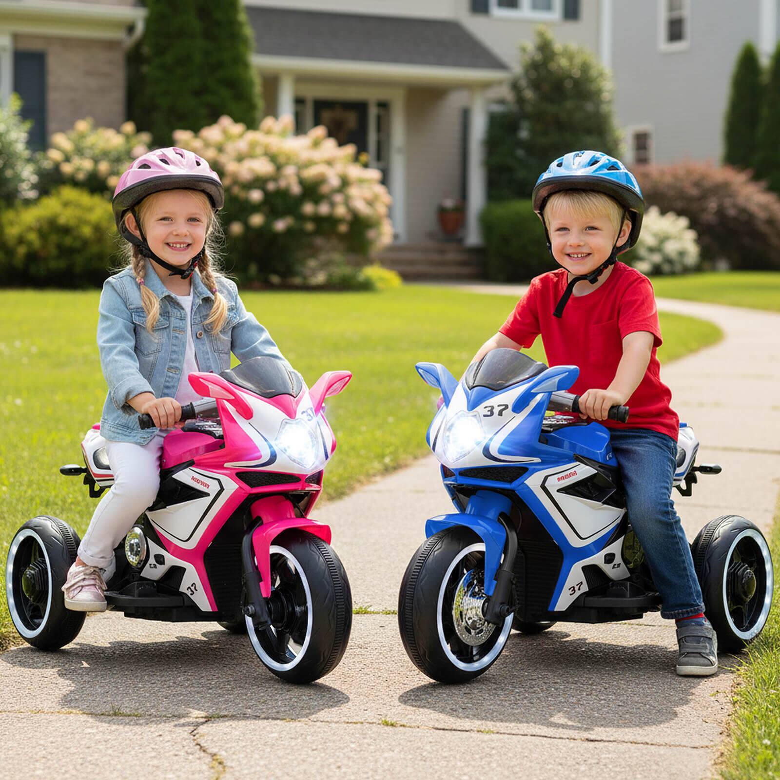 Alt View 3. Costway - Costway Kids Ride on Motorcycle 6V Battery Powered Mini Electric Motorbike with LED Lights - Pink.
