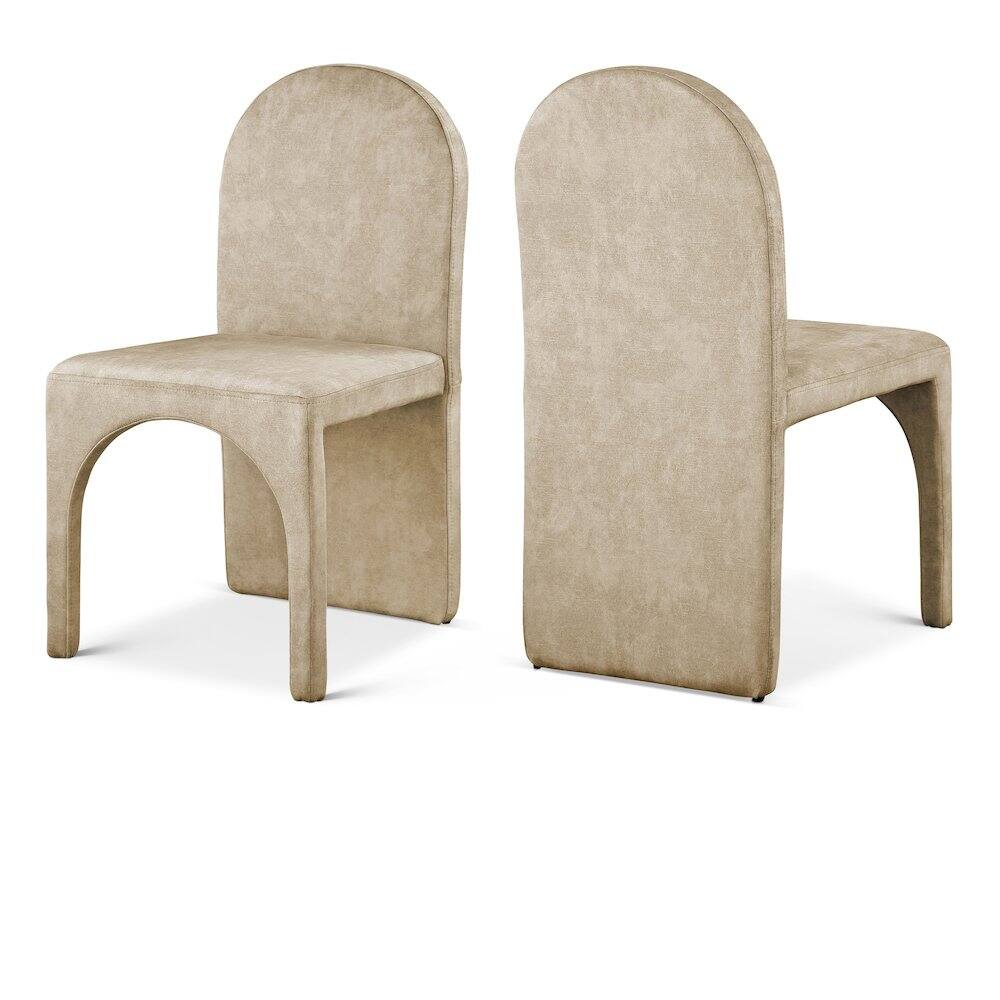 Meridian Furniture - Summer Velvet Dining Side Chair, Set of 2 - Beige
