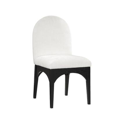 Front. Meridian Furniture - Waldorf Cream Chenille Fabric Dining Chair - Beige.