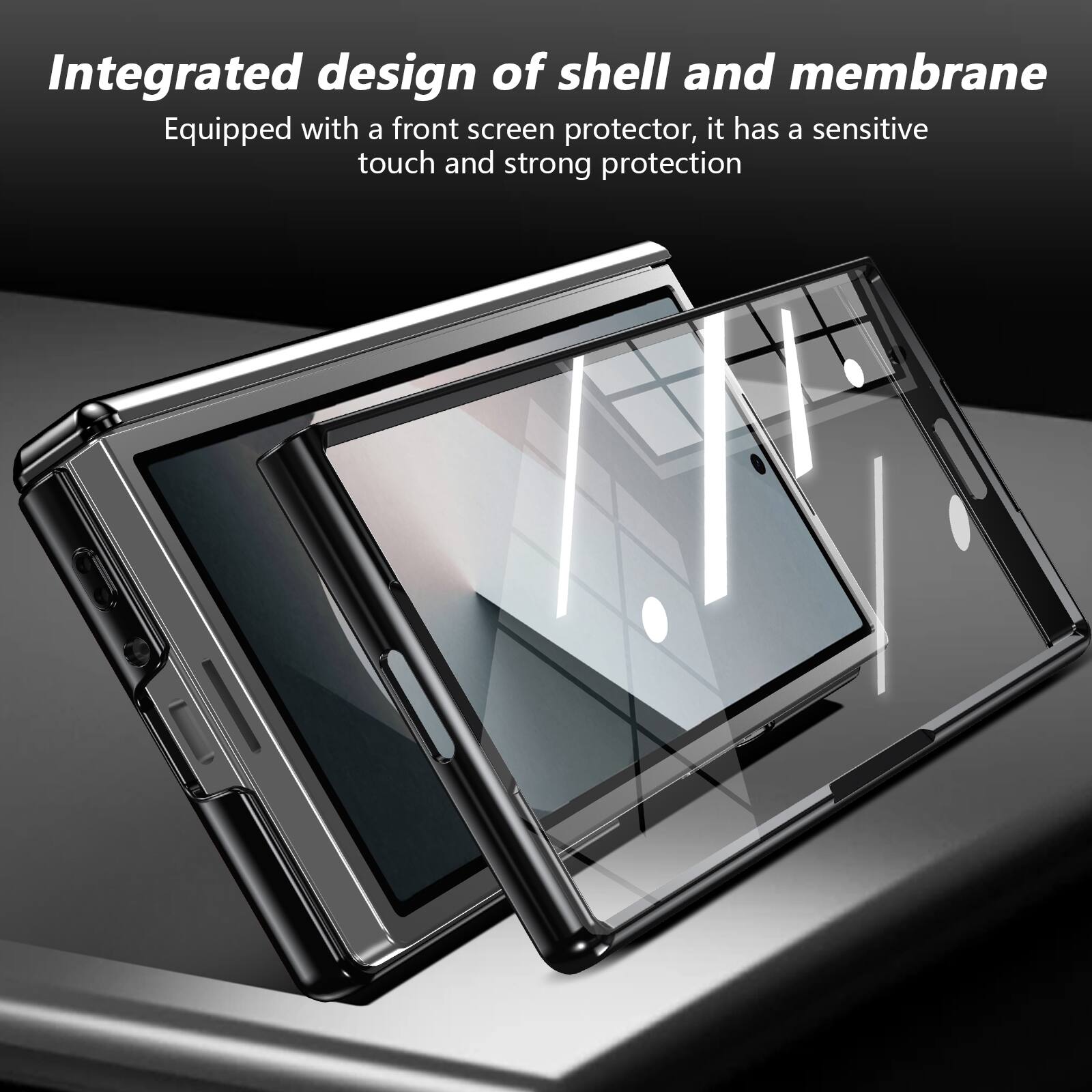 Integrated design of shell and membrane  
Equipped with a front screen protector, it has a sensitive touch and strong protection