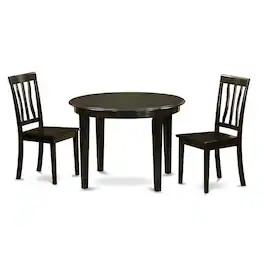 East West Furniture - 3 PC Kitchen nook Dining set-Kitchen Table and 2 dinette Chairs - Cappuccino