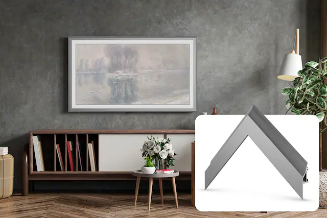 Front. Deco TV Frames - Alloy Scoop Bezel for Samsung The Frame and Frame Pro TV - 50" - Graphite.