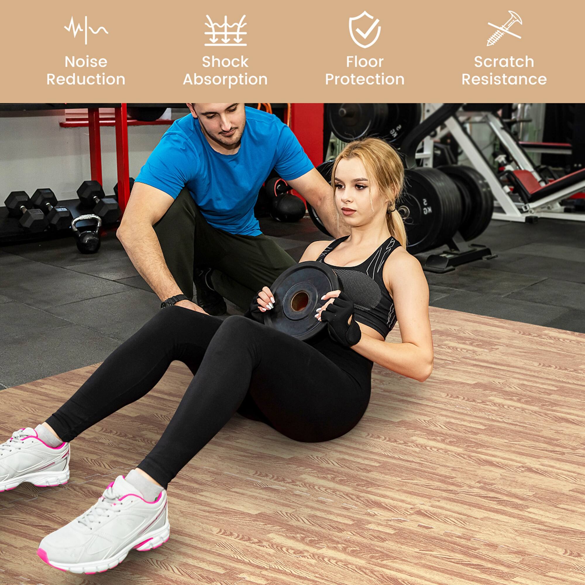 Noise Reduction  
Shock Absorption  
Floor Protection  
Scratch Resistance  

2 KG