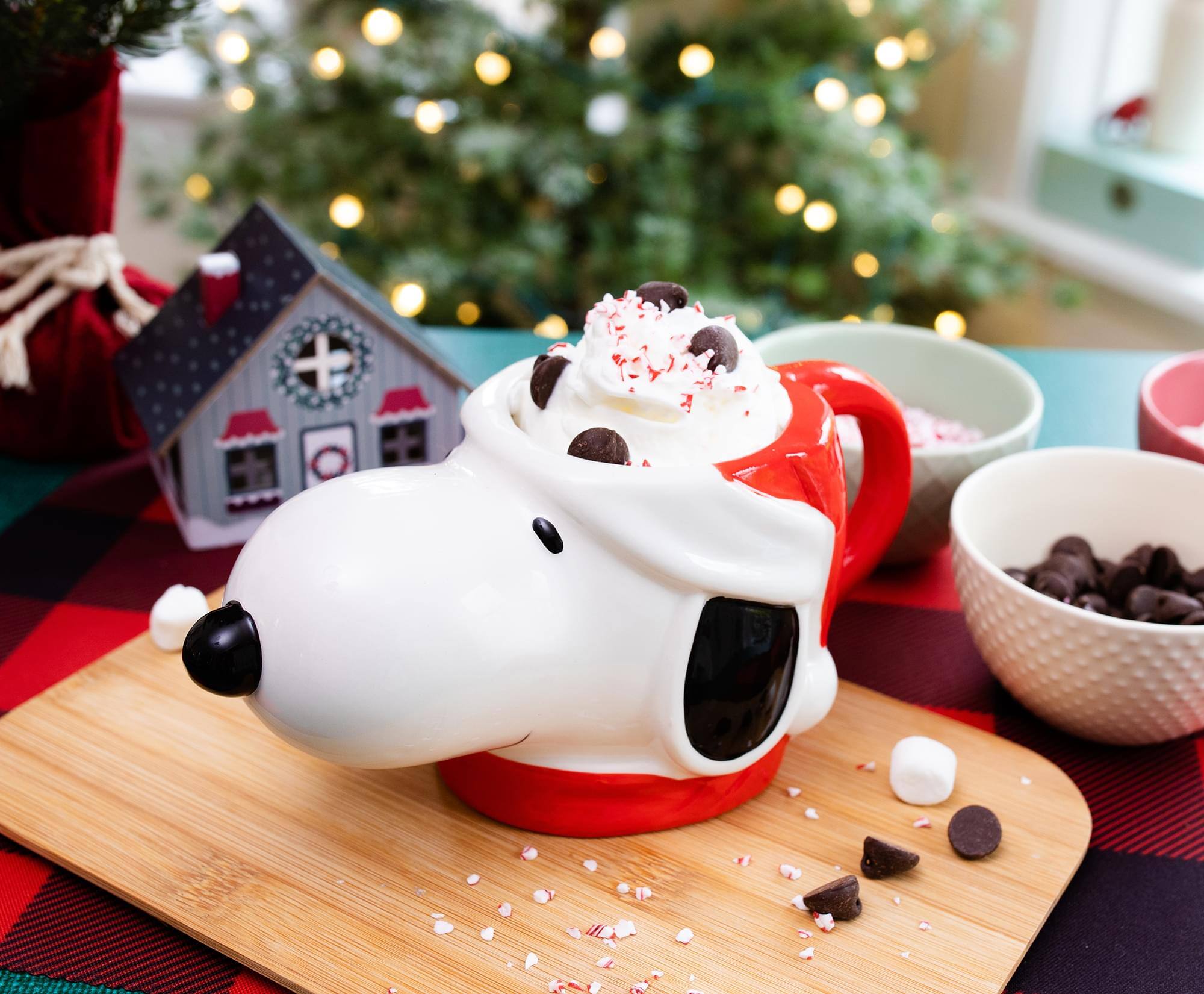 Alt View 3. Silver Buffalo - Peanuts Snoopy Christmas 3D Sculpted Ceramic Mug | Holds 20 Ounces - White.
