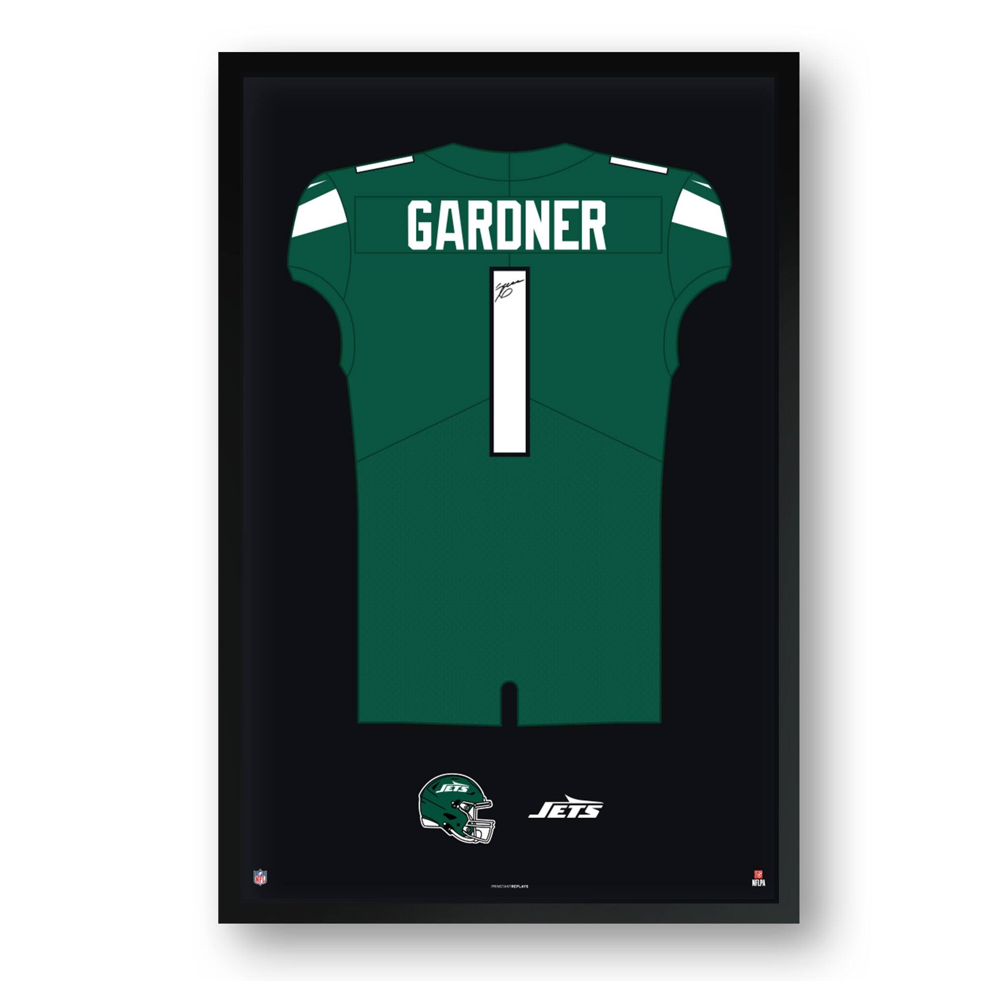 Ahmad Sauce Gardner 14" x 20" Framed Jersey Art Print