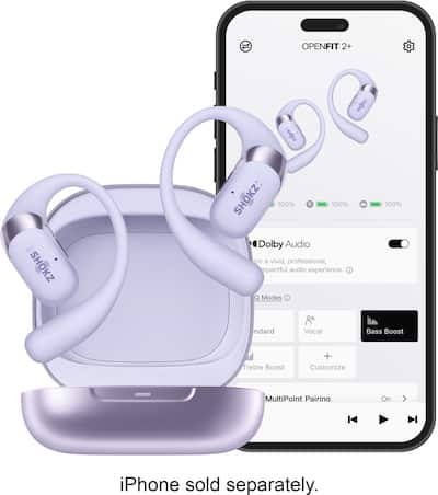 Shokz OpenFit 2+ Open Ear True Wireless Bluetooth Earbuds Purple Shokz OpenFit 2+ Open Ear True Wireless Bluetooth Earbuds Purple