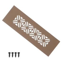 Unique Bargains - 6"x2" Door Air Vent Cover, Heavy Duty Aluminum Alloy Grille Louvered with Mounting Screws for Cabinet Wardrobe - Brown