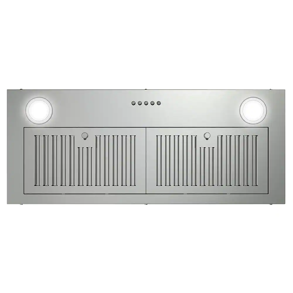 Alt View 8. Streamline - 28 in. Petroni Ducted Insert 350 CFM Range Hood, Baffle Filters, Push Button Control, LED Lights - Brushed Stainless Steel.