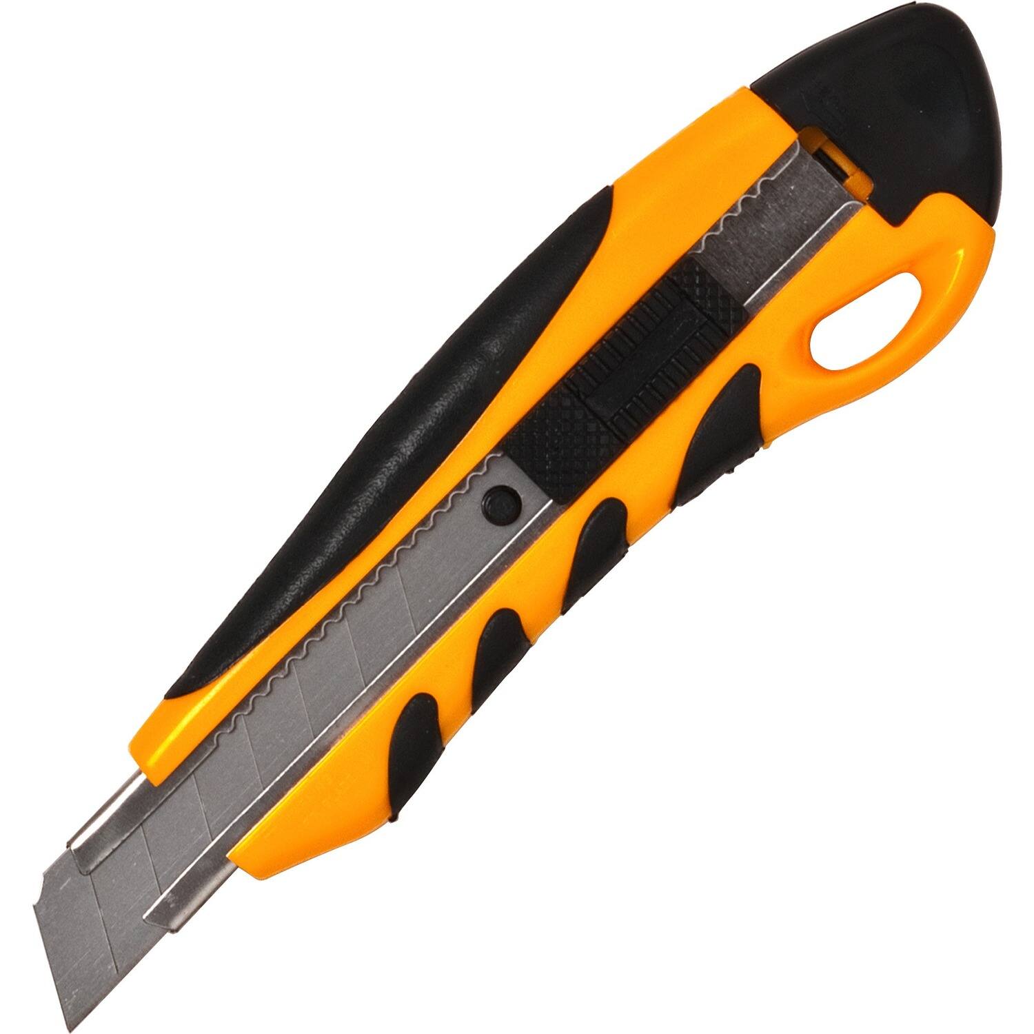 Front. Sparco - Sparco PVC AntiSlip Rubber Grip Utility Knife  Stainless Steel Blade  Heavy Duty  Yellow - Yellow.