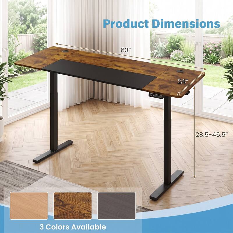Product Dimensions: 63" x 24" x 28.5-46.5"  
3 Colors Available