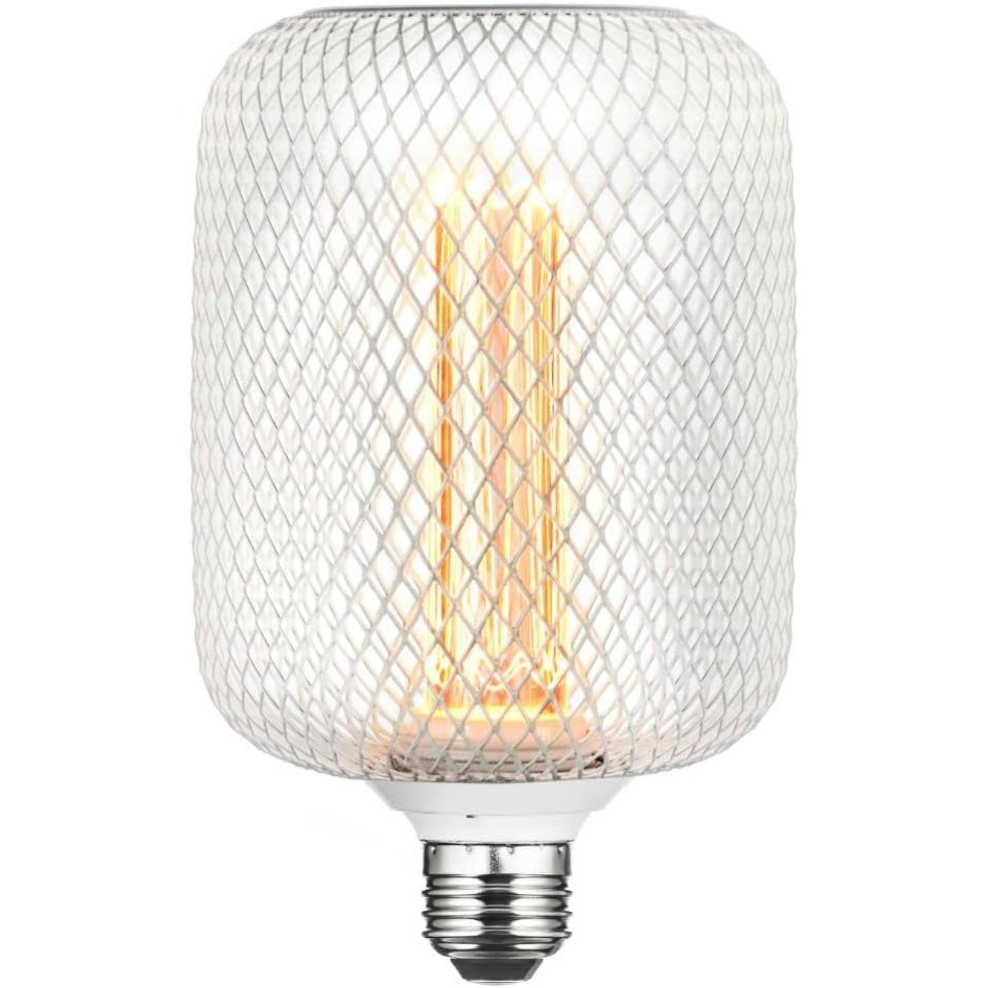 Front. Next Glow - Decorative Light Bulb, 3.5W E26 Metal Cage Cylinder LED Decorative Light Bulbs.