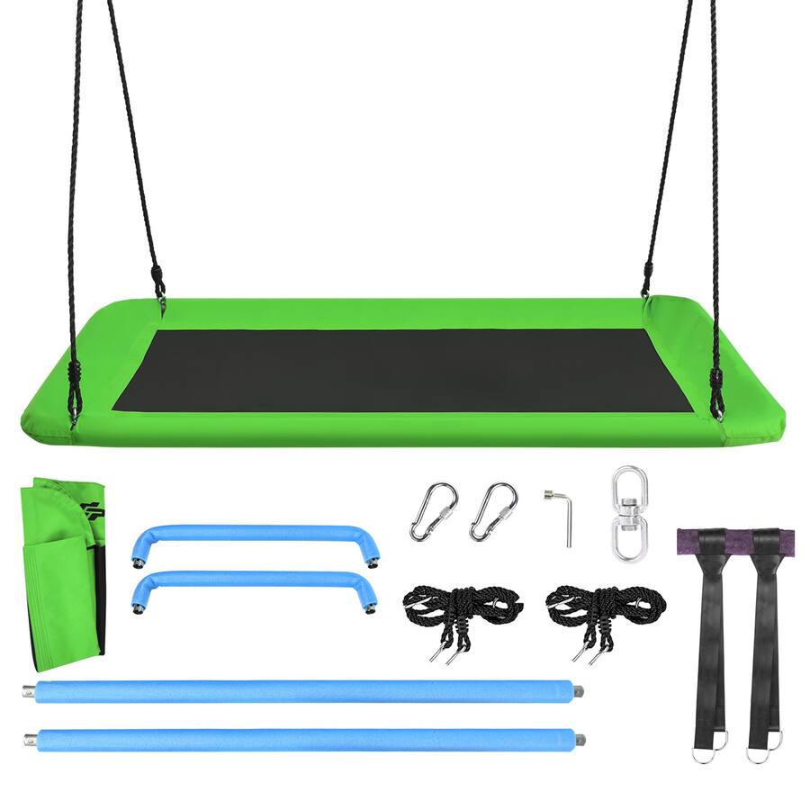 Rectangular Material Swing Gymax 60'' Kids Giant Tree Rectangle Swing 700 lbs w/ Adjustable ...