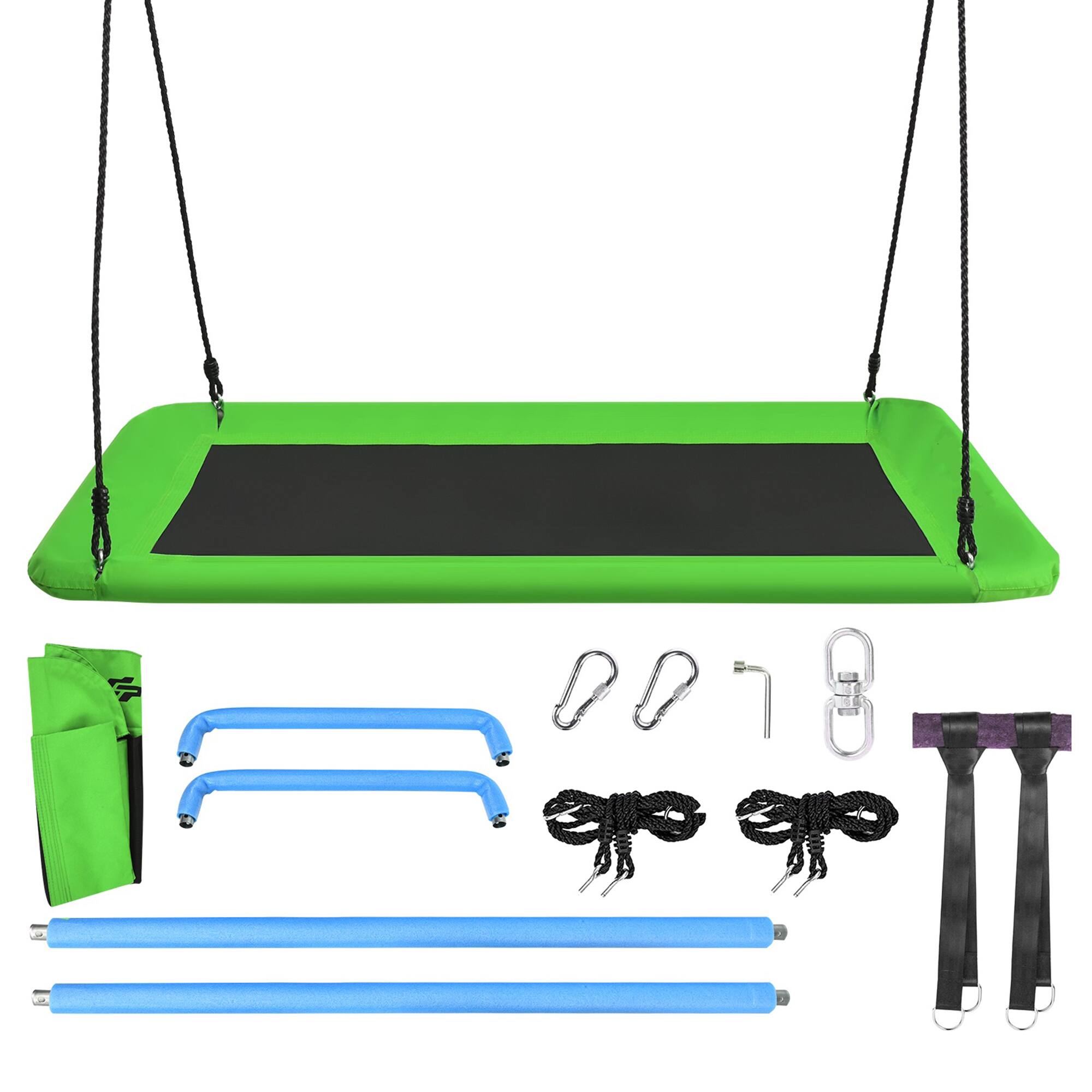 Alt View 9. Gymax - Gymax 60'' Kids Giant Tree Rectangle Swing 700 lbs w/ Adjustable Hanging Ropes Green - Green.