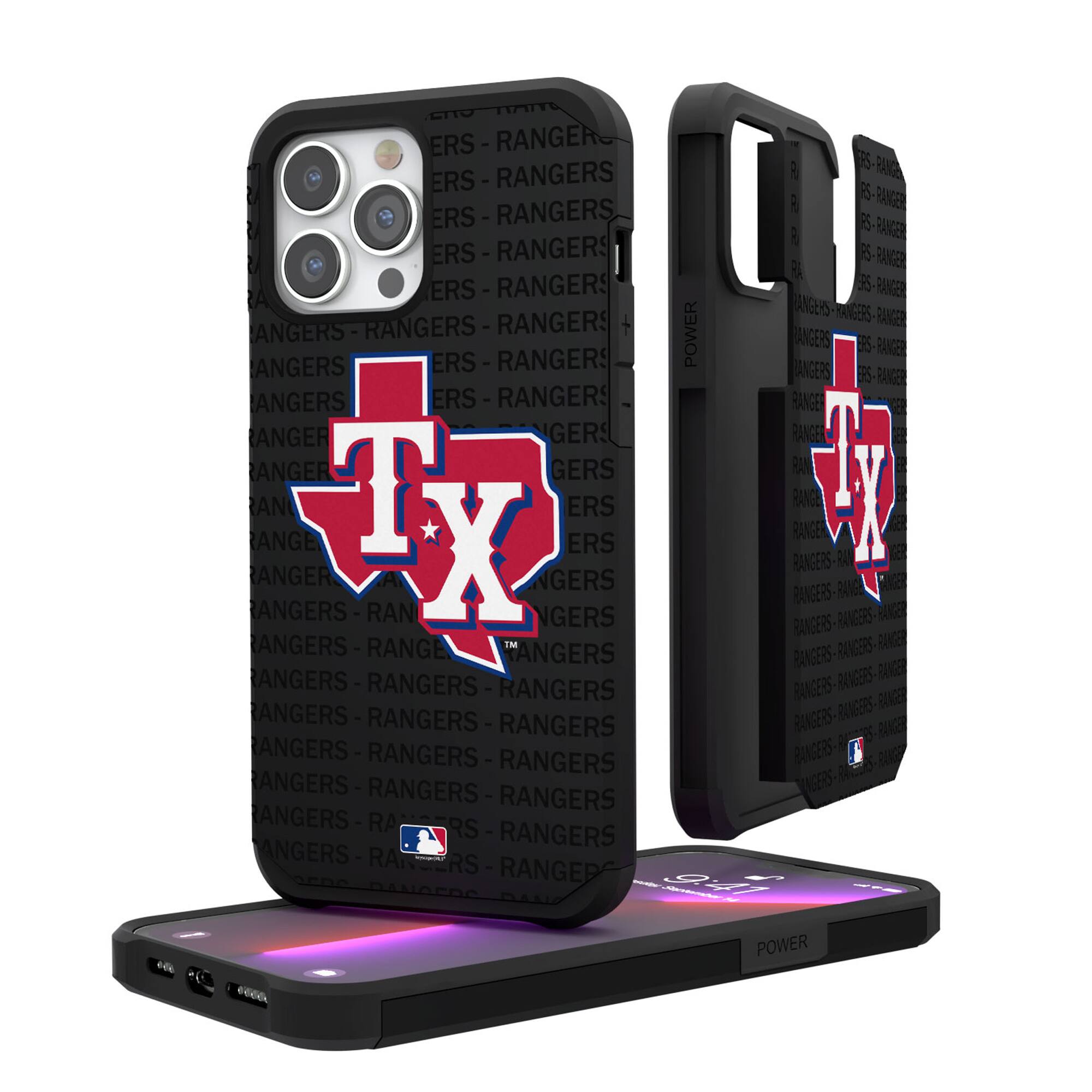 Keyscaper - MLB - Texas Rangers State Logo iPhone Text Backdrop Rugged Case - 13 Pro - Multicolor price history on PriceWatchPro