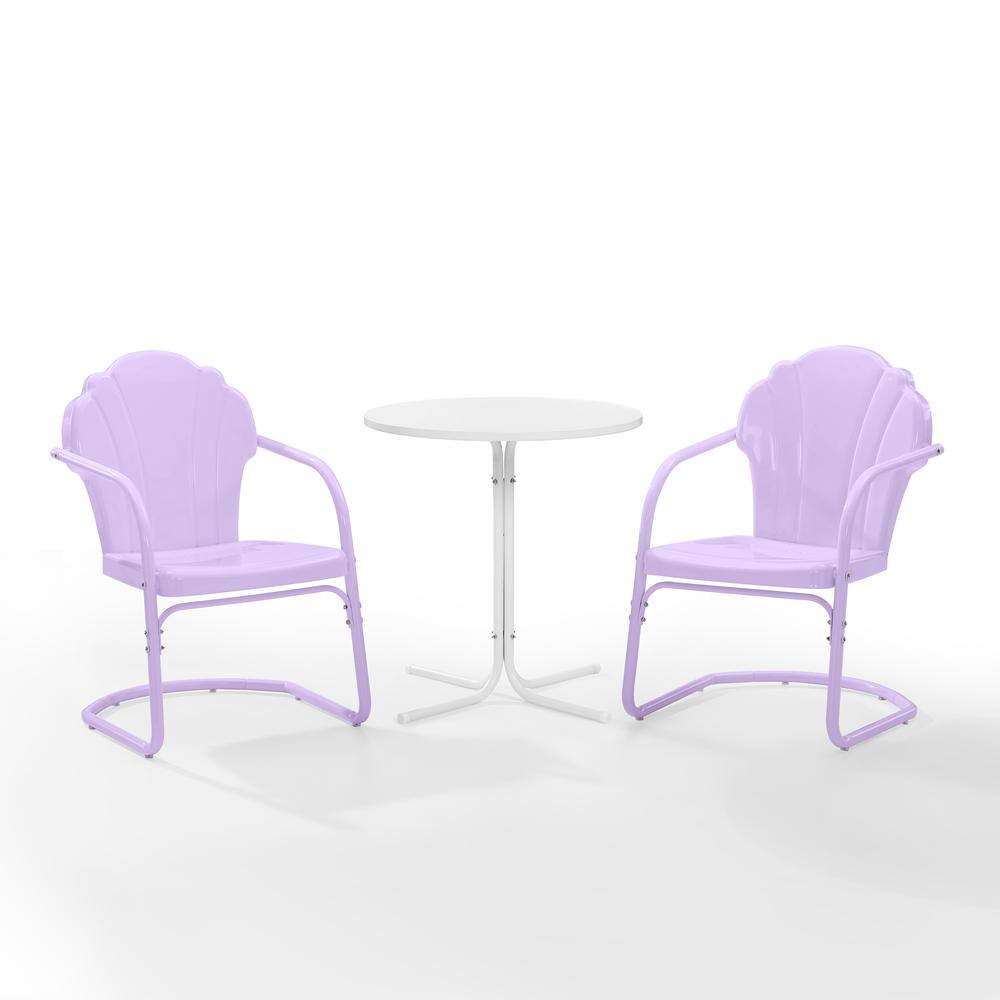 Alt View 9. Crosley Furniture - Tulip 3Pc Retro Outdoor Bistro Set - Bistro Table & 2 Chairs - Lavender Gloss.