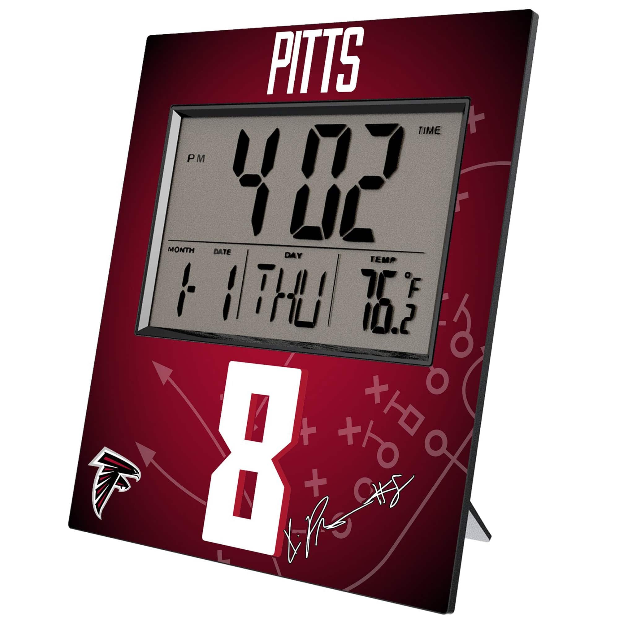 Keyscaper - Kyle Pitts Atlanta Falcons Digital Desk & Wall Clock - Multicolor