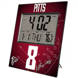 Keyscaper - Kyle Pitts Atlanta Falcons Digital Desk & Wall Clock - Multicolor