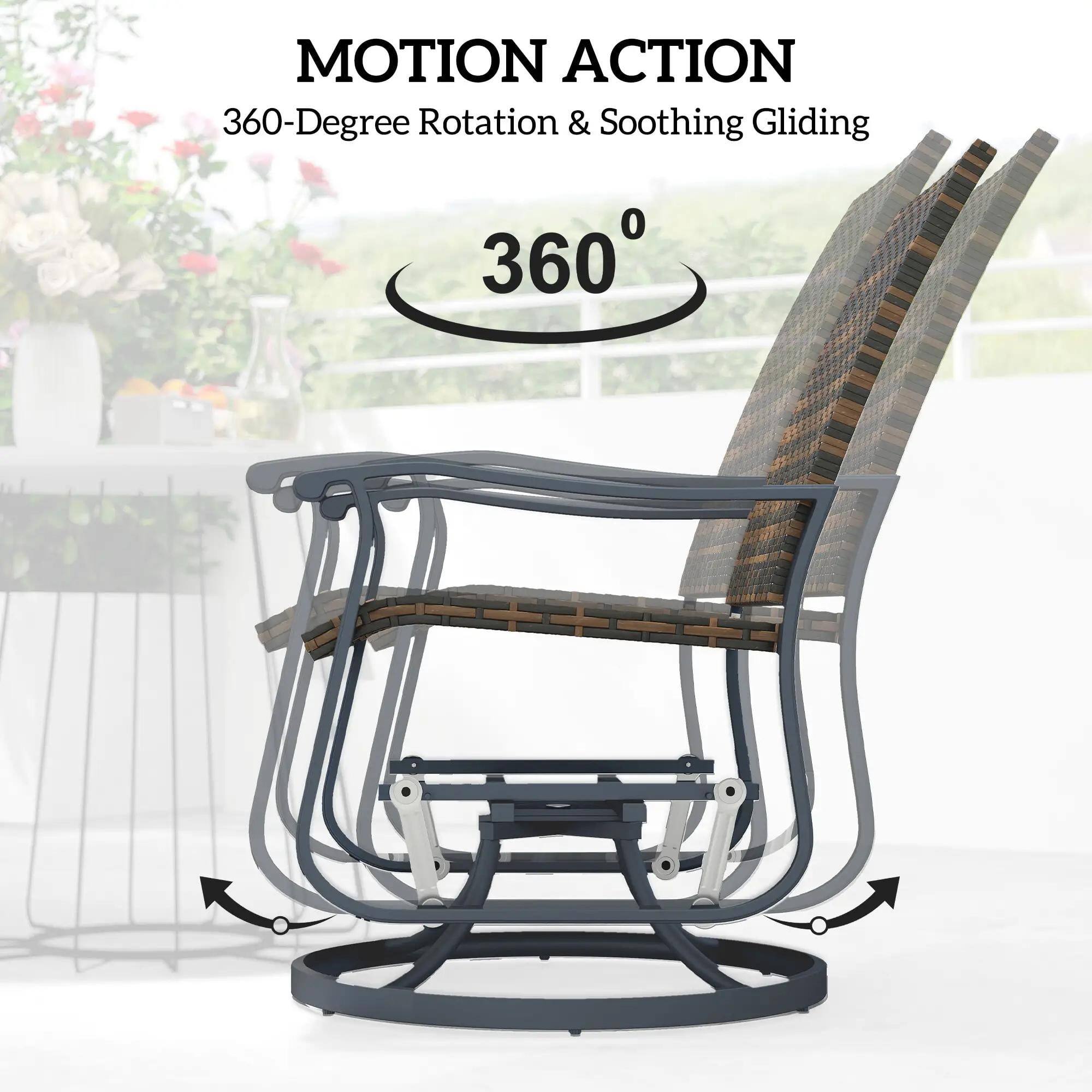 MOTION ACTION  
360-Degree Rotation & Soothing Gliding  
360°