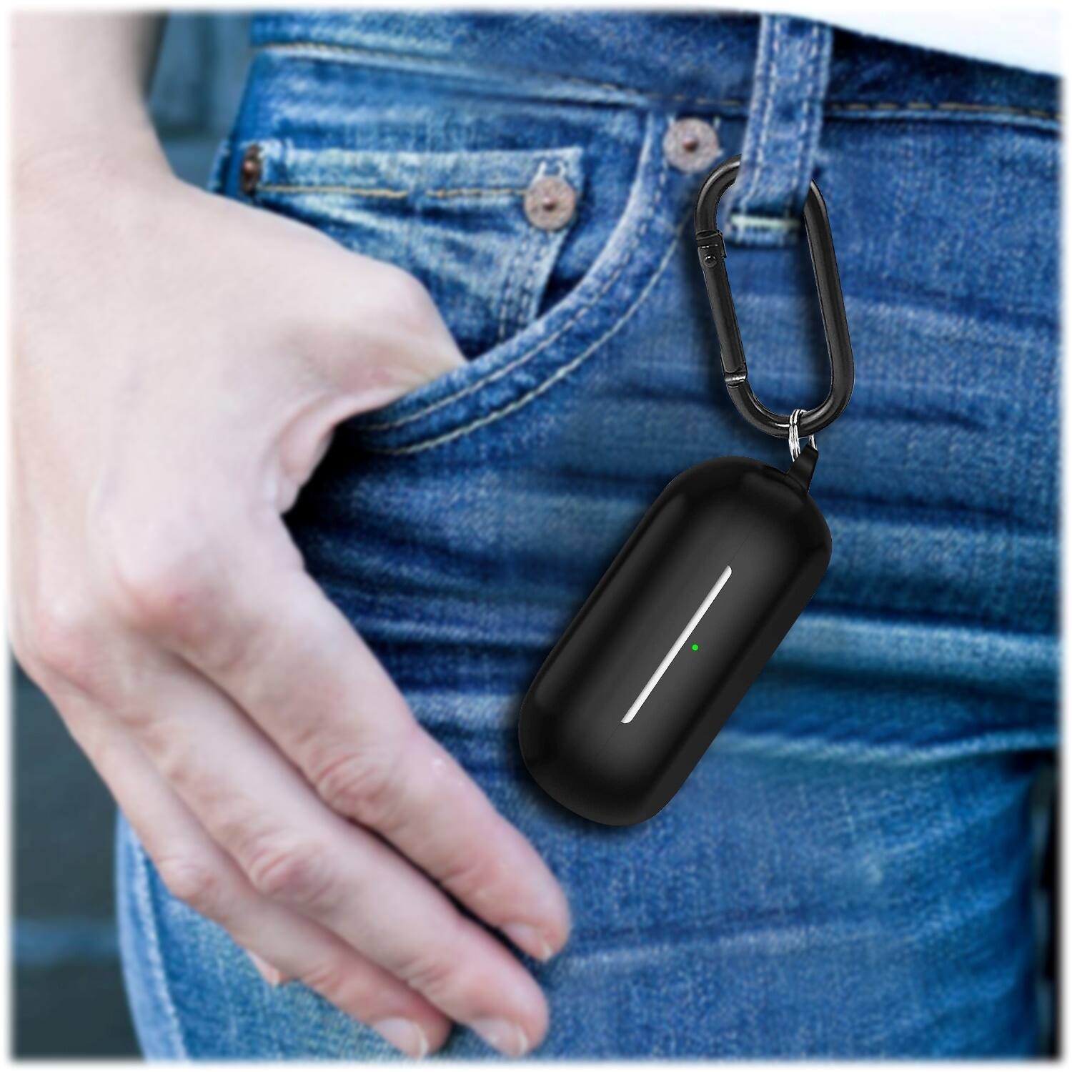 Alt View 15. SaharaCase - Anti-Slip Silicone Case for Sony WF-C700N Headphones - Black.