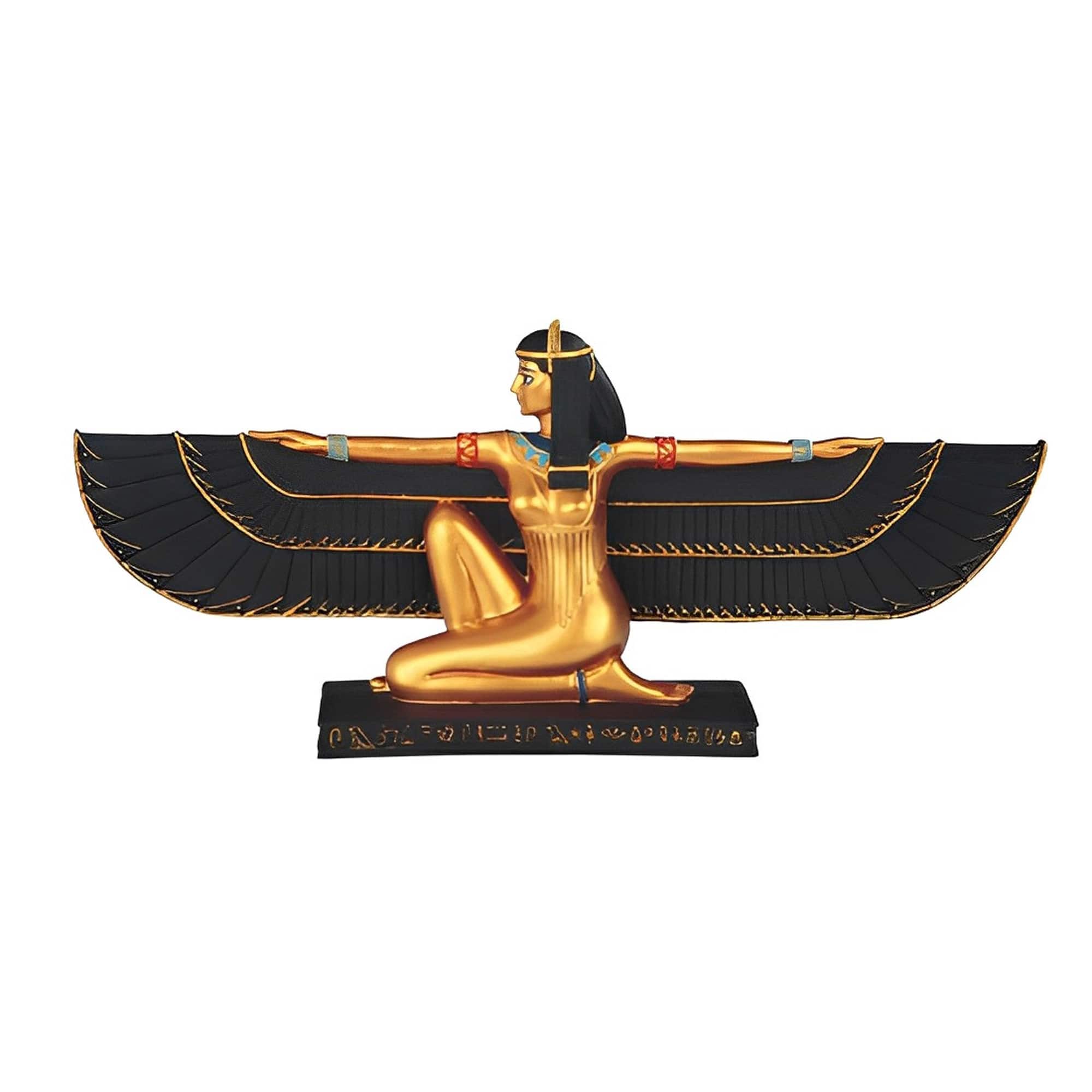 FC Design - 17.5"W Ancient Egyptian Goddess Isis Open Wings Deity of Life Magic Figurine Office Desk Tabletop Home Decor - Multi-Color