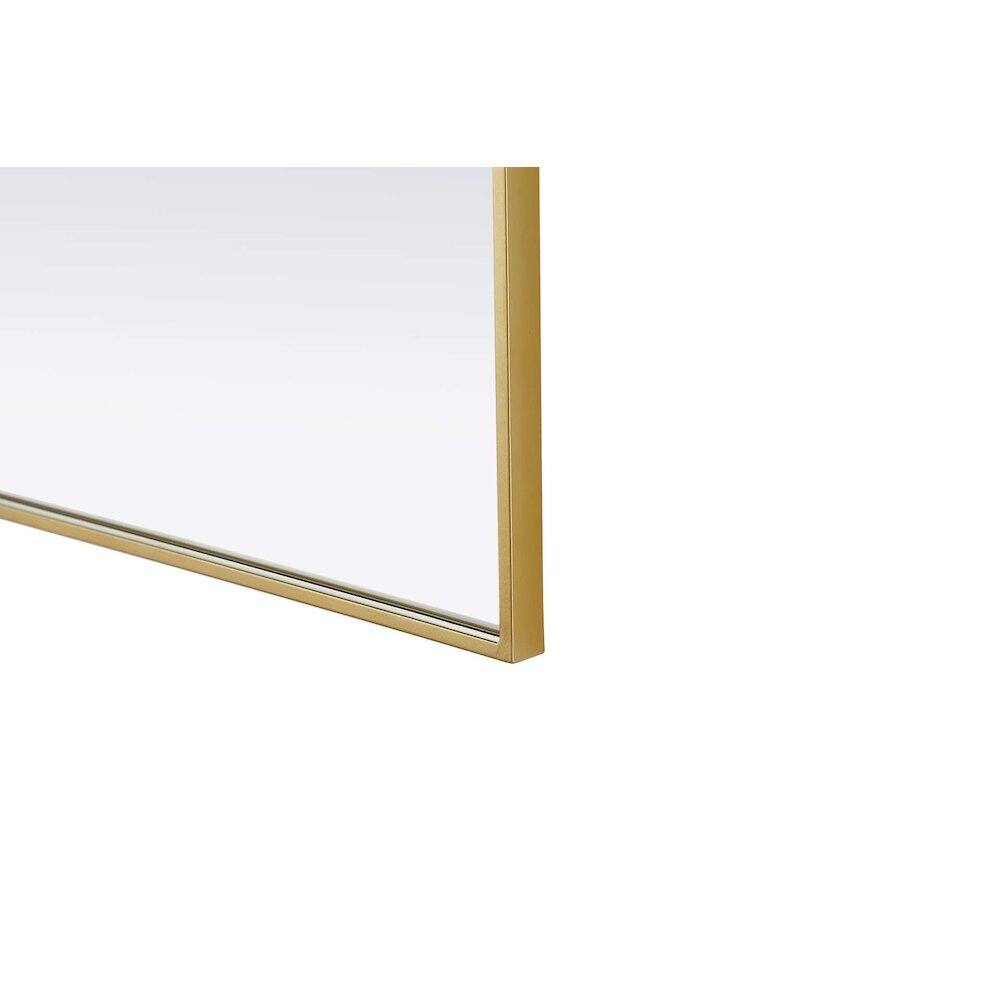 Left. Elegant Kitchen and Bath - Notched Metal Mirror 30x36 inch in Brass - Brass.