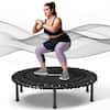 Front. FED Fitness - BCAN 450LBS Foldable Mini Trampoline, 40"Adult Fitness Trampoline with Durable Bungees - black.