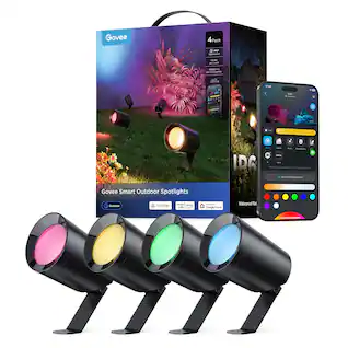 Govee Smart Outdoor Spotlights
4 Pack
IP65
Waterproof
20,000 mAh
for LED Lanterns
APP Control
Outdoor
Works with
Google Home
Waterproof Rating
Govee Smart Outdoor Spotlights
Outdoor
matter
Works with
Google Home
Waterproof Rating