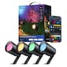 Govee - 4-Pack Smart Outdoor Spotlight, RGBWIC 16M Colors, IP67 Waterproof, Works with Alexa/Google/Matter - Multi