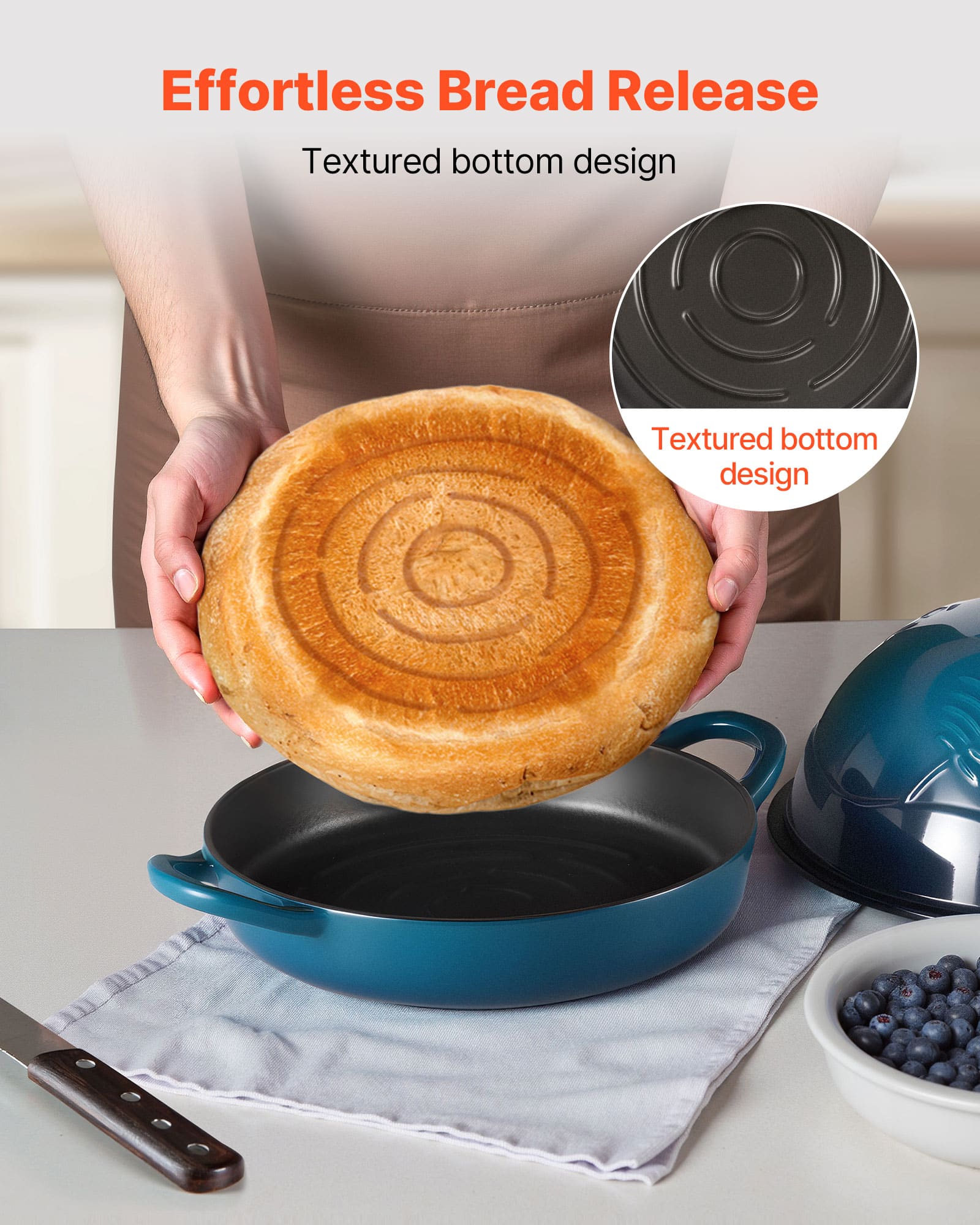 Effortless Bread Release
Textured bottom design
Textured bottom design
