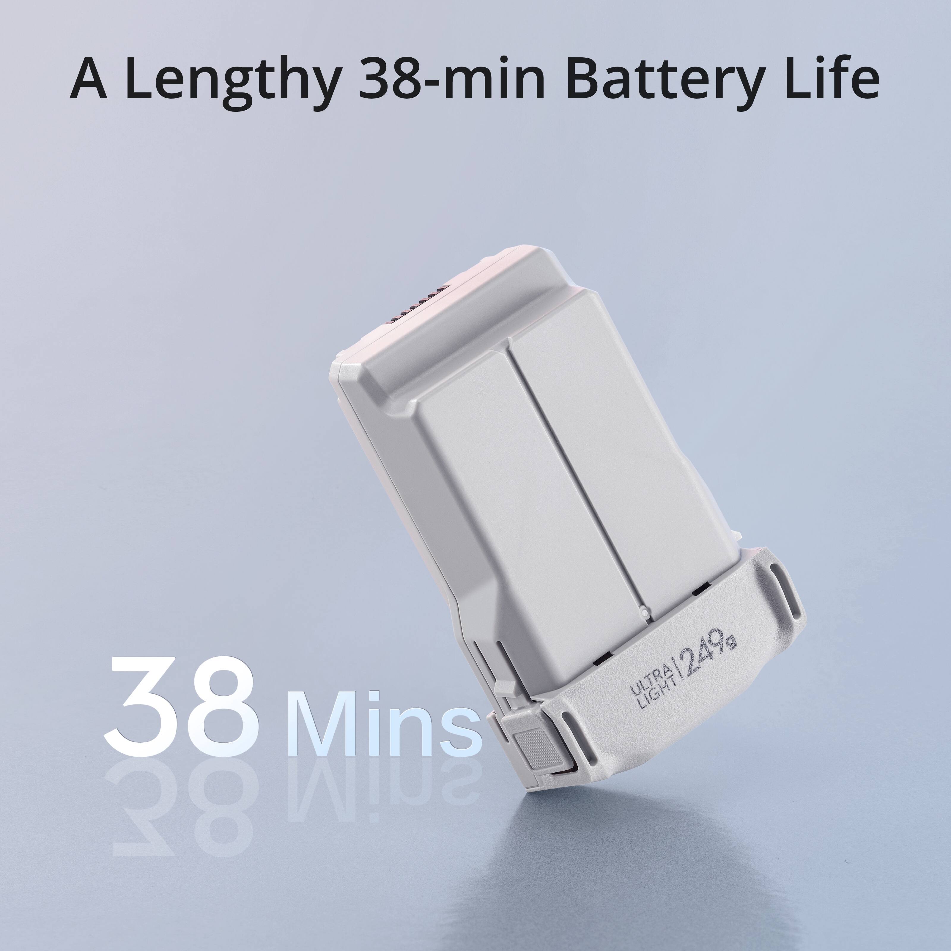 A Lengthy 38-min Battery Life

38 Mins

ULTRA LIGHT 249g