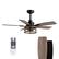 Front. Siljoy - 46 Inch Black Ceiling Fan with Lights and Remote Rustic Cage Fits Patio Bedroom Living Room - Brown.