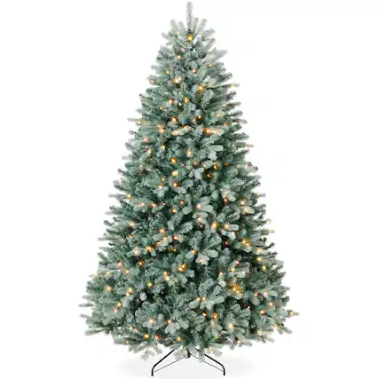 Front. Best Choice Products - Pre-Lit Artificial Blue Spruce Christmas Tree, w/ Twinkling 2-in-1 LEDs - Colorado Blue.