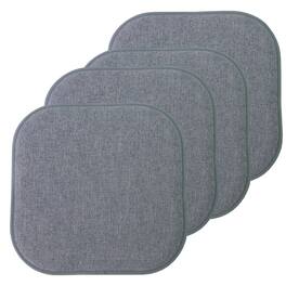 Sweet Home Collection - Alexis Memory Foam No Slip Back 16" x 16" Chair Pad Cushions, 4-Pack - Blue/Gray