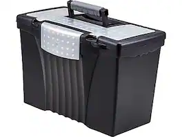 Storex - File Storage Box with Organizer Lid, Letter/Legal Size - Black