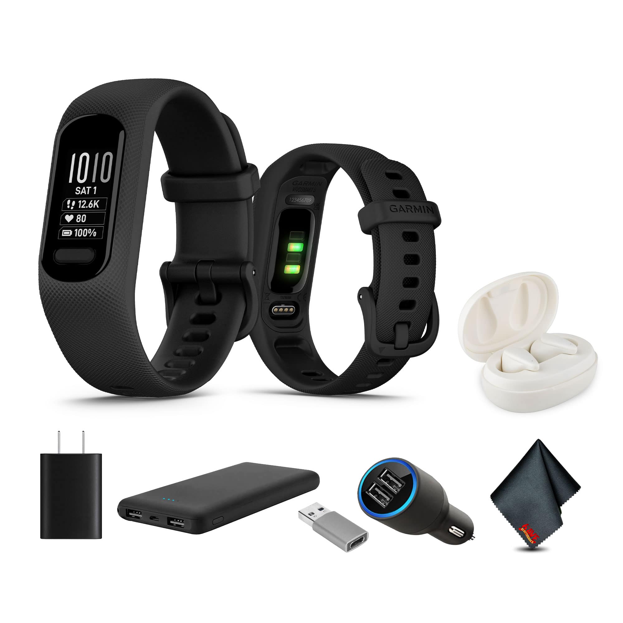 Garmin - vívosmart 5, Fitness Tracker, Black, USB (USA) ADAPTERS - Black - (2025)